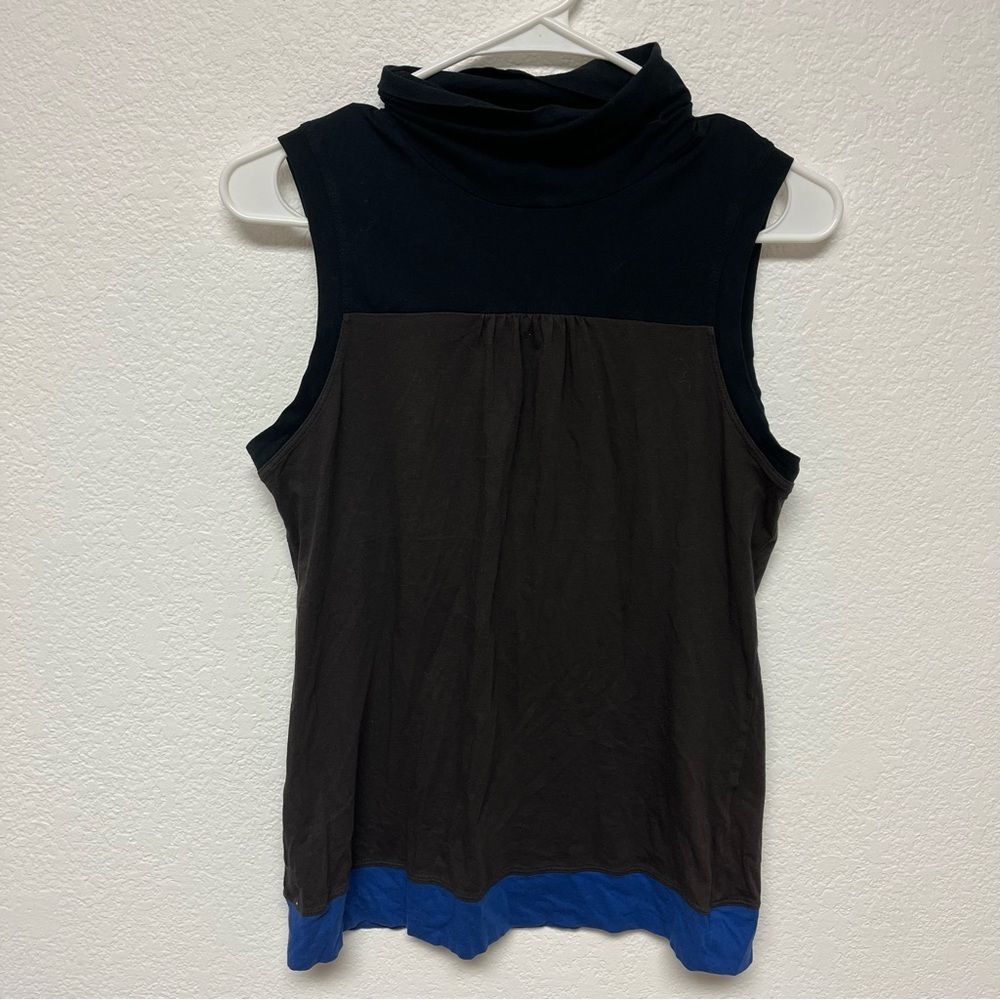 Theory Color Block High Neck Sleeveless Blouse Tank size Medium